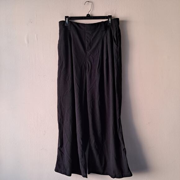 NWT Halara Flex Waffle Work Pants Elastic High Waisted Wide Leg Black Size M - Picture 5 of 7